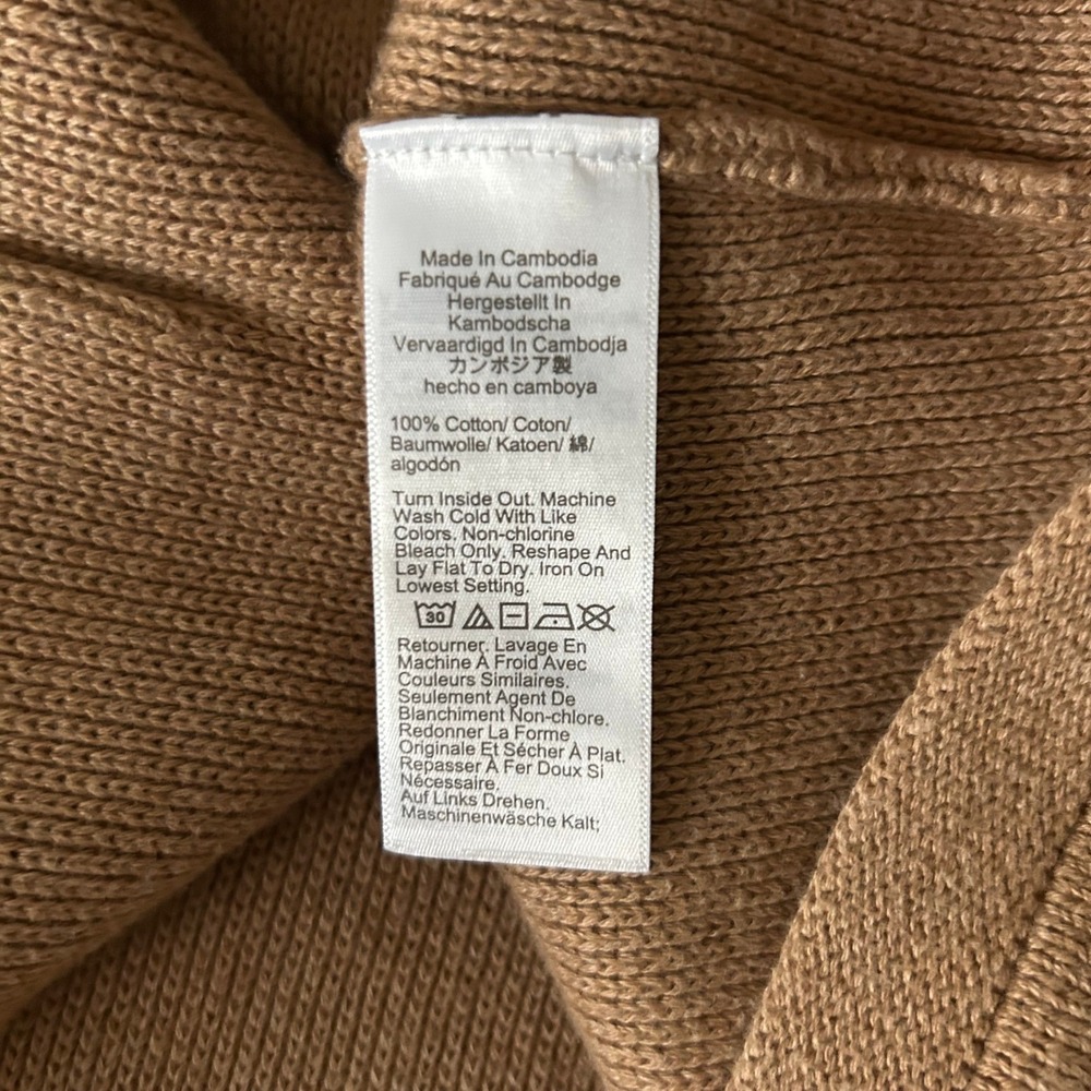 J.Crew Emilie Patch-Pocket Sweater Lady Jacket 100% Cotton Tan Size Small BQ197 - Picture 6 of 7